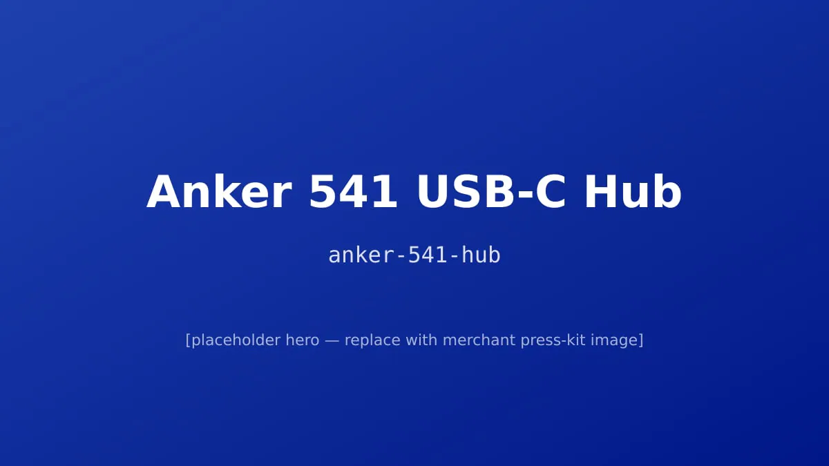 Anker 541 USB-C Hub วางบนโต๊ะทำงานคู่ MacBook Pro